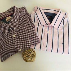 Two  men’s buttons up shirts